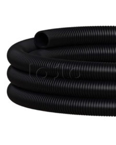 NR063 Двустен. труба ПНД гибкая откр. прокладки, SN18, с зондом, D63мм (50м) чёрный Экопласт (801063HFR-UF-BL) в Нефтеюганске Труба гофрированная Pintop.ru