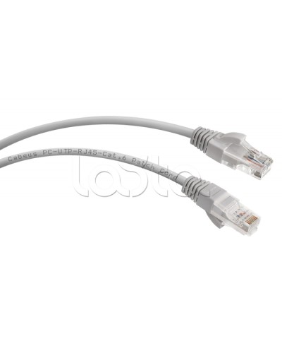Патч-корд UTP, категория 6, 10 м, неэкранированный, серый Cabeus PC-UTP-RJ45-Cat.6-10m в Нефтеюганске Патчкорды (медные) Pintop.ru
