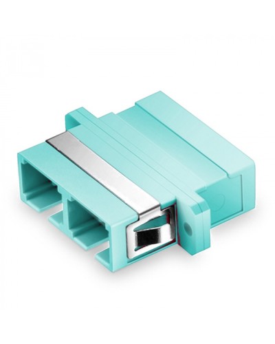 Оптический адаптер, OM3, дуплекс SC, с фланцами, бирюзовый Eurolan (36A-30-2S-02AQ) в Нефтеюганске Проходные адаптеры и розетки оптические Pintop.ru