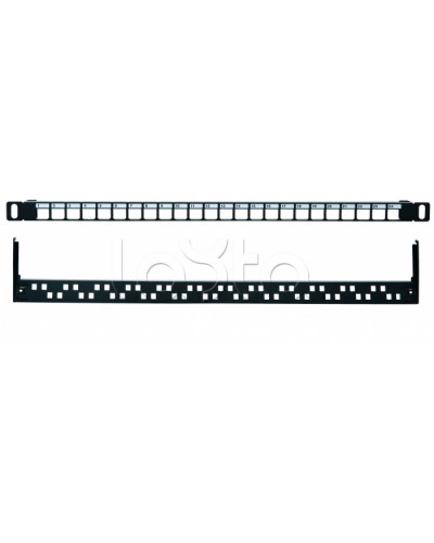 Коммутационная панель 19” наборная, UTP, 0,5U, 24 порта, черный Eurolan (27B-00-24-05BL) в Нефтеюганске Патч панель Pintop.ru