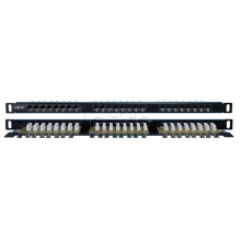 Патч-панель высокой плотности 19", 0.5U, 24 порта RJ-45, категория 6 Hyperline PPHD-19-24-8P8C-C6-110D