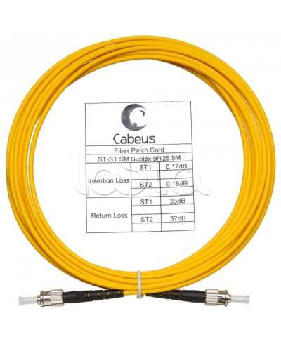 Шнур оптический simplex ST-ST 9/125 sm 5м LSZH Cabeus FOP(s)-9-ST-ST-5m в Нефтеюганске Патч-корды оптические Pintop.ru