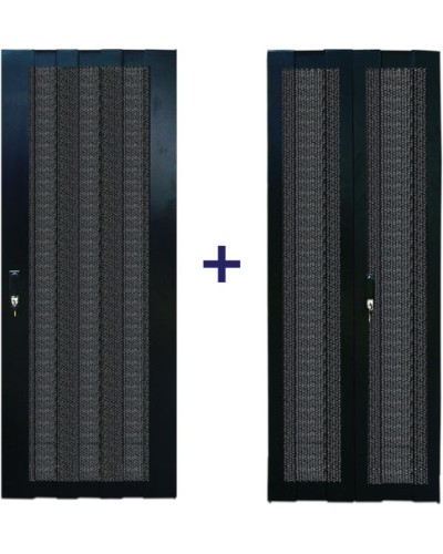 Комплект дверей 47U, 600 мм, черный, передняя - перфорированная, задняя - распашная перфорированная TWT TWT-CBB-DR47-6x-S-P1 в Нефтеюганске Аксессуары для стоек и шкафов Pintop.ru