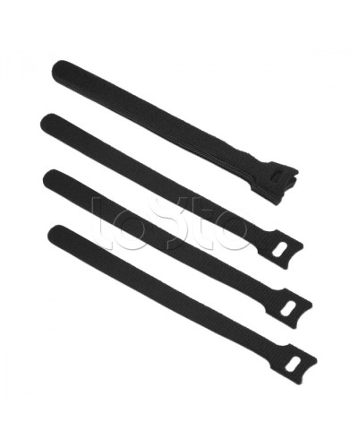 Хомут для кабеля, липучка с мягкой застежкой, 180x14 мм, черный (10 шт.) Cabeus CLAMP-180-BK в Нефтеюганске Стяжки-хомуты Pintop.ru