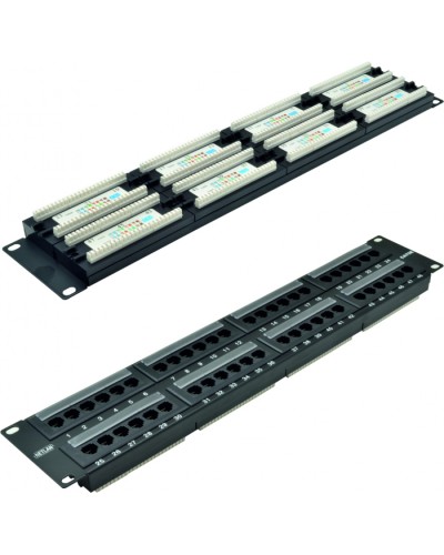 Панель коммутационная 19, 2U, 48 портов,Кат.5e NETLAN EC-URP-48-UD2 в Нефтеюганске Патч панель Pintop.ru