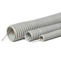 Труба гофр. тяжелая самозатух. ТГТ СЗПВХ 25 мм с зондом (50 м) ПожТехКабель