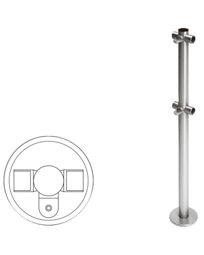 Cтойка ограждения Т-образная с 2-мя полупетлями (антик серебро) Oxgard в Нефтеюганске Ограждения Pintop.ru