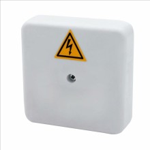 Коробка распределительная огнестойкая КРОПС-П0, IP41, габаритные размеры 75х75х20 мм, для кабелей сечением до 2,5 мм2, 2 клеммы КМ-Профиль (FRJB-KM-P0-2.5-02-КРОПС-IP41)