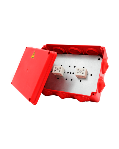 Коробка распределительная огнестойкая КРОПС-П5, IP54, габаритные размеры 190х140х70 мм, для кабелей сечением до 4 мм2, 16 клемм КМ-Профиль (FRJB-KM-P5-4-16-КРОПС-IP54) в Нефтеюганске Распределительные коробки Pintop.ru