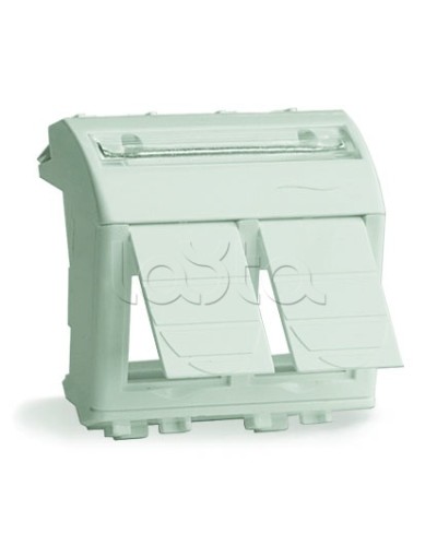 Адаптер для 2-х информационных разъемов Systimax, белый, 2мод DKC 76617B в Нефтеюганске Аксессуары для стоек и шкафов Pintop.ru