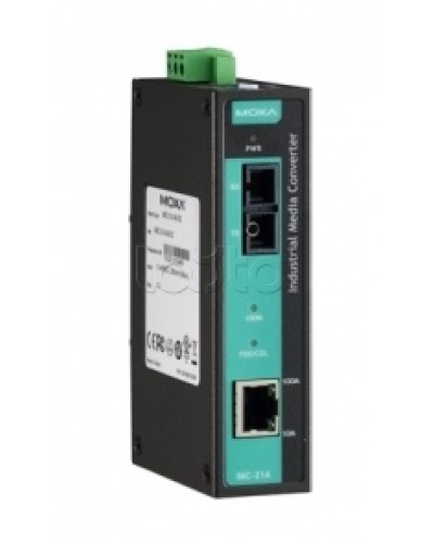 Медиаконвертер Ethernet 10/100BaseTX в 100BaseFX (SC) с расширенным диапазоном температур Moxa IMC-21A-S-SC-T в Нефтеюганске Медиаконвертеры Pintop.ru