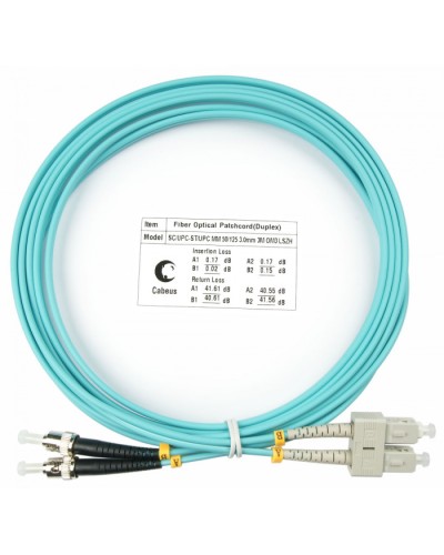 Шнур оптический duplex SC-ST 50/125 mm OM3 3м LSZH Cabeus FOP-50-SC-ST-3m в Нефтеюганске Патч-корды и пигтейлы Pintop.ru