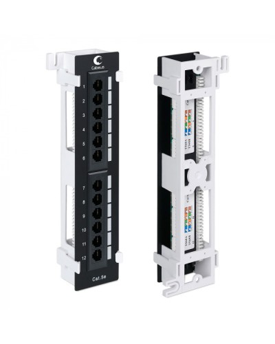 Патч-панель настенная, 12 портов RJ-45, категория 5е, с подставкой Cabeus PL-12-Cat.5e-WL-Dual IDC в Нефтеюганске Патч панель Pintop.ru