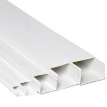 Кабель-канал 16x16x2000, двойной замок, белый (ПожТехКабель)