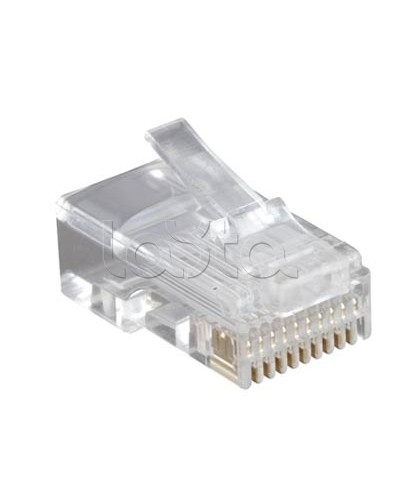 Разъем RJ-50(10P10C), универсальный (для одножильного и многожильного кабеля), для круглого кабеля, напыление 6µ/ 6 микродюймов (10шт) Hyperline PLUG-10P10C-U-06 в Нефтеюганске Коннекторы и разъемы Pintop.ru
