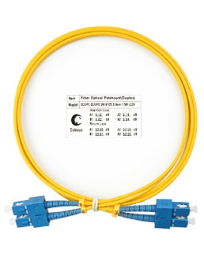 Патч-корд волоконно-оптический SM 9/125 duplex SC/SC LSZH (1,5 м) Cabeus FOP(d)-9-SC-SC-1,5M в Нефтеюганске Патч-корды оптические Pintop.ru