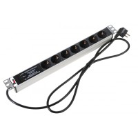 Блок розеток 1U, 7 розеток Schuko Rem R-16-7S-FI-440-3