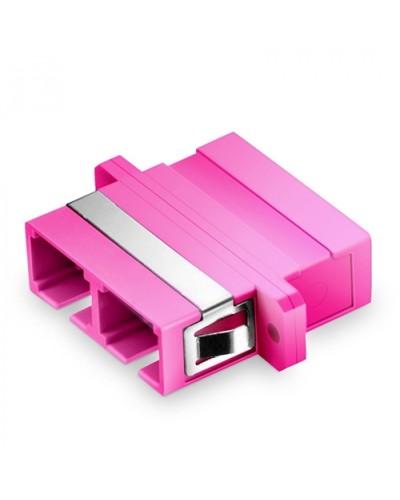 Оптический адаптер OM4, дуплекс SC, с фланцами, пурпурный Eurolan (36A-40-2S-02MG) в Нефтеюганске Проходные адаптеры и розетки оптические Pintop.ru