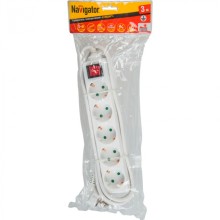 Удлинитель Navigator 71 558 NPE-S-05-500-ESC-3x0.75 с/з с выкл. 5 гн. 5м