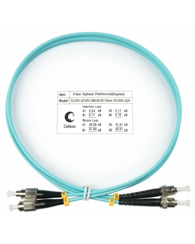Шнур оптический duplex FC-ST 50/125 mm OM3 1м LSZH Cabeus FOP-50-FC-ST-1m в Нефтеюганске Патч-корды и пигтейлы Pintop.ru