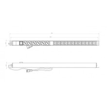 Hyperline SHE-6SH-12IEC-S-2.5AIEC Блок розеток вертикальный