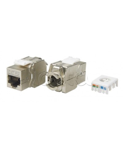 Вставка Keystone Jack RJ-45(8P8C) Hyperline KJ8-8P8C-C5e-180-TLS-SH-F-WH в Нефтеюганске Модули Keystone Pintop.ru