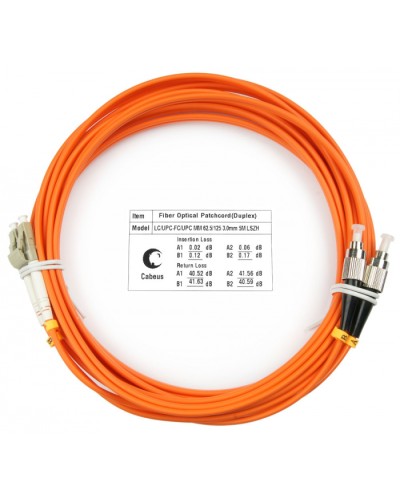Шнур оптический duplex LC-FC 62,5/125 mm 10м LSZH Cabeus FOP-62-LC-FC-10m в Нефтеюганске Патч-корды оптические Pintop.ru