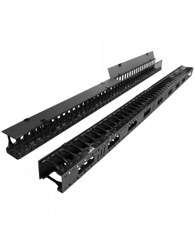Вертикальные органайзеры с пласт пальцами 149 мм, 47U, черные TWT (TWT-CBB-DVO-47U/M) в Нефтеюганске Кабельные органайзеры Pintop.ru
