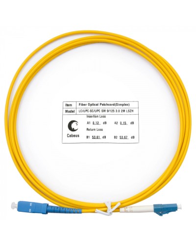 Шнур оптический simplex LC-SC 9/125 SM 2 м LSZH Cabeus FOP(s)-9-LC-SC-2M в Нефтеюганске Патч-корды оптические Pintop.ru