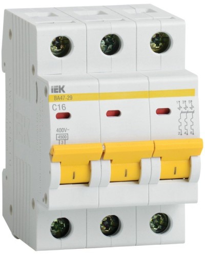 Авт. выкл. ВА47-29 3Р 25А 4,5кА х-ка С GENERICA IEK (MVA25-3-025-C) в Нефтеюганске Электротехническое оборудование Pintop.ru