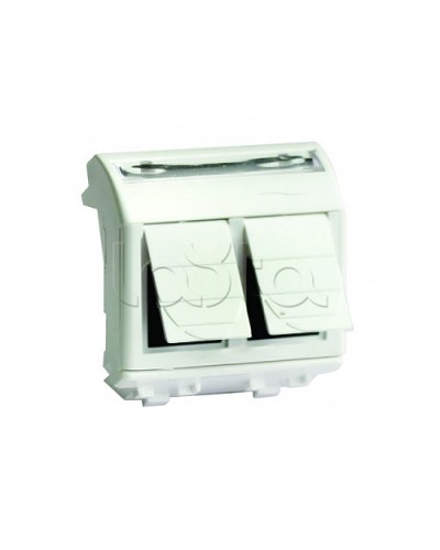 Ком.роз. двойная RJ45 кат.6 (8P8C, Hyperline, Dual IDC: 110&Krone) Brava, слон.кость, 2мод (75452S) в Нефтеюганске Аксессуары для кабель-канала Pintop.ru