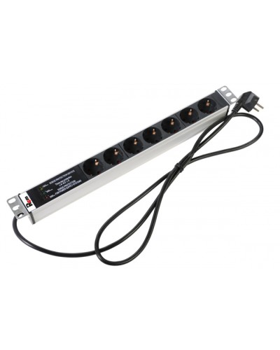 Блок розеток 1U, 7 розеток Schuko Rem R-16-7S-FI-440-3 в Нефтеюганске Блоки розеток Pintop.ru
