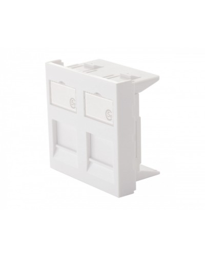 Адаптер 45 × 45 мм для 2 модулей Keystone, белый Eurolan (16H-45-03WT) в Нефтеюганске Модули Keystone Pintop.ru