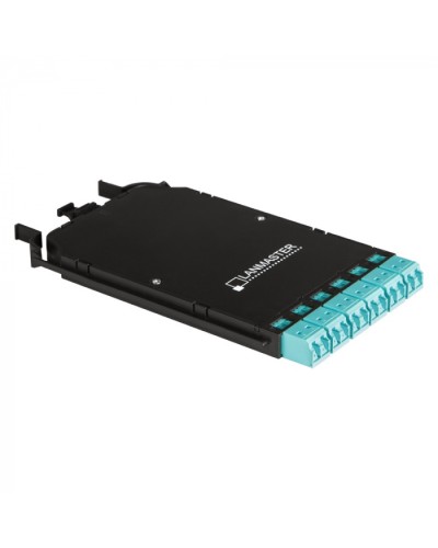 Компактная MPO кассета OS2, 12xLC, тип B, низкие потери, черная LANMASTER (LAN-MCCB-1M-12LC/OS2) в Нефтеюганске Патч-корды оптические Pintop.ru