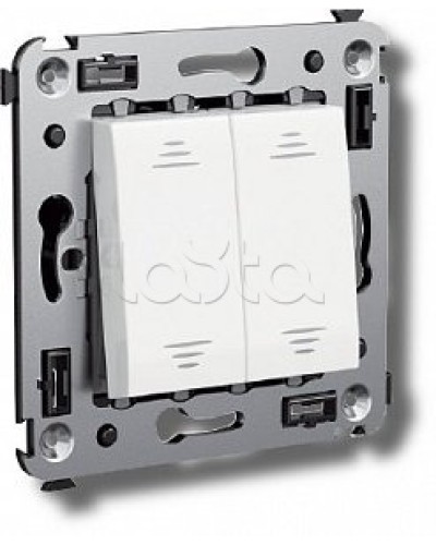 Выключатель двухклавишный в стену, Avanti, Ванильная дымка DKC 4405104 в Нефтеюганске Аксессуары для стоек и шкафов Pintop.ru