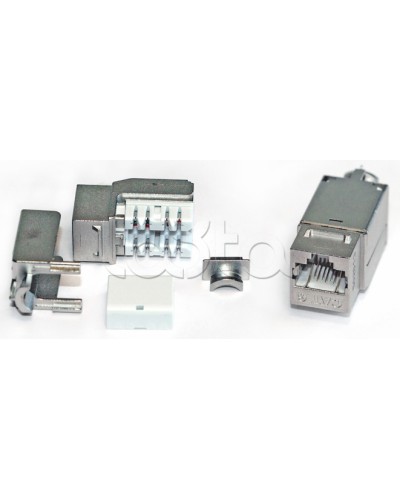 Вставка Keystone Jack RJ-45(8P8C), категория 6A, экранированная, 110 IDC, заделка с помощью NE-TOOL, белая Hyperline KJNE-8P8C-C6A-90-SH-F-WH в Нефтеюганске Модули Keystone Pintop.ru