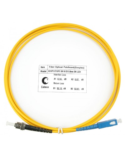 Шнур оптический simplex SC-ST 9/125 sm 2м LSZH Cabeus FOP(s)-9-SC-ST-2m в Нефтеюганске Патч-корды оптические Pintop.ru