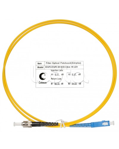 Патч-корд волоконно-оптический SM 9/125 simplex SC-ST LSZH (1,5 м) Cabeus FOP(s)-9-SC-ST-1,5m в Нефтеюганске Патч-корды оптические Pintop.ru