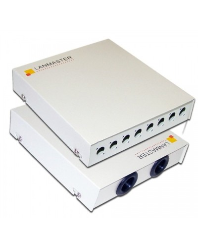 Кросс оптический настенный, металлический, на 8 ST адаптеров LANMASTER LAN-FOBM-WM-8ST в Нефтеюганске Кросс оптический Pintop.ru