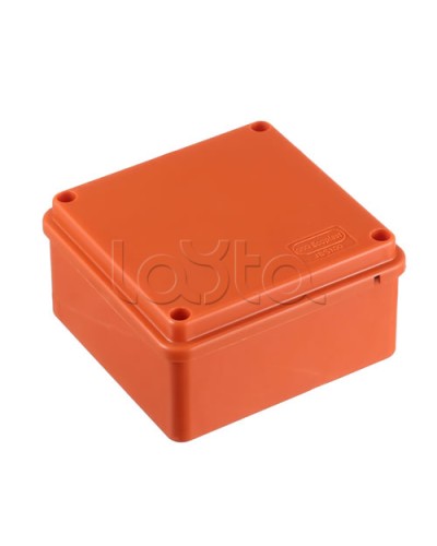 JBS100 Коробка огн. E110, о/п 100х100х55мм, с гладкими стенками, без галогена, IP56, 3P, (2,5-16 мм2), цвет оранж. Экопласт (42407HF) в Нефтеюганске Коробки (ОКЛ) Экопласт Pintop.ru