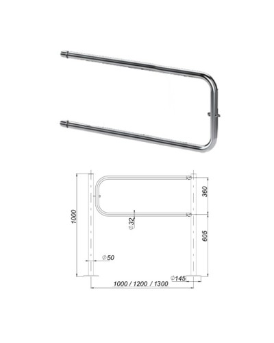 Створка ограждения поворотная 1300 мм Oxgard ВЗР 1996.09.03-02 в Нефтеюганске Ограждения Pintop.ru