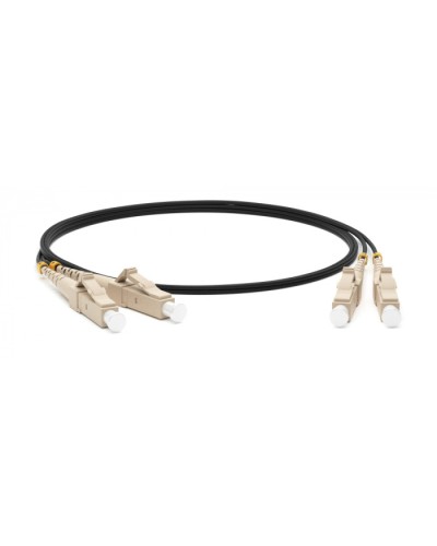 Патч-корд волоконно-оптический (шнур) MM 50/125, LC-ST, 2.0 мм, duplex, LSZH, 10 м Hyperline FC-D2-50-LC/PR-ST/PR-H-10M-LSZH-BK в Нефтеюганске Патч-корды оптические Pintop.ru