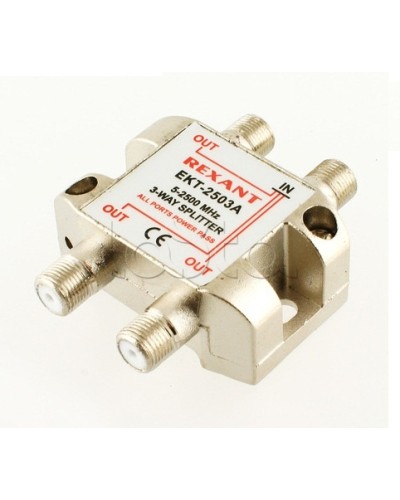 Делитель телевизионный ТВх3 под F разъём 5-2500 МГц СПУТНИК (10шт/уп) REXANT 05-6202 в Нефтеюганске Системы видеонаблюдения Pintop.ru