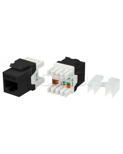 Вставка Keystone Jack RJ-45 Hyperline KJ8-8P8C-C5e-180-BK в Нефтеюганске Коннекторы Pintop.ru
