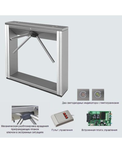 Турникет тумбовый электромеханический PERCo-TTD-03.2S (стандартные планки нержавеющая сталь) в Нефтеюганске Турникеты Pintop.ru