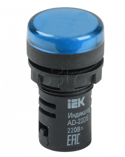 Лампа AD22DS(LED) матрица d=22мм синий 230В IEK BLS10-ADDS-230-K07 в Нефтеюганске Источники света(Лампы) Pintop.ru
