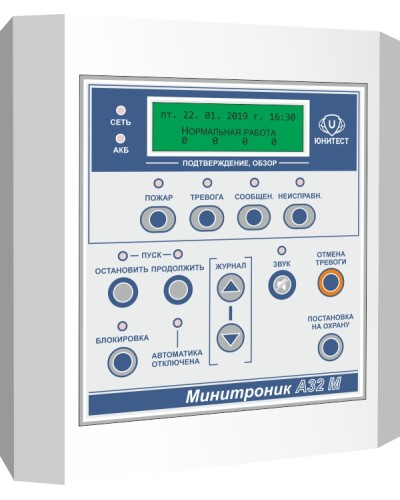 Прибор адресный приемно-контрольный приемно-контрольный охранно-пожарный и управления Юнитест Минитроник А32М (ППКОПУ 03041-1-2) в Нефтеюганске Адресная система пожарной сигнализации Юнитест Pintop.ru