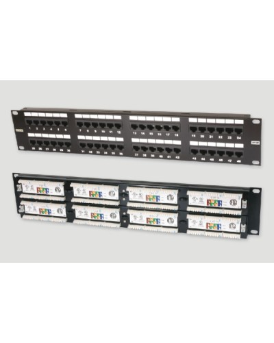 Патч-панель 19, 2U, 48xRJ45 категория 5е Eurolan (27B-U5-48BL) в Нефтеюганске Патч панель Pintop.ru