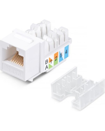 Модуль Keystone Jack RJ-45(8P8C), UTP неэкранированный, CAT 5e, тип 90 градусов, белый REXANT PRO 02-0064 в Нефтеюганске Модули Keystone Pintop.ru