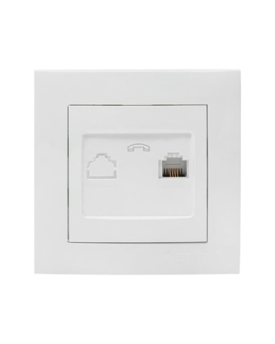 Валенсия розетка телефонная RG-11 1-местная белая EKF PROxima (EWT01-034-10) в Нефтеюганске Розетки компьютерные и телефонные Pintop.ru